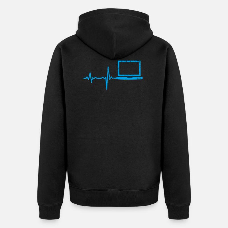 Cadeau Heartbeat Notebook PC - Veste à capuche bio Premium Unisexe - noir