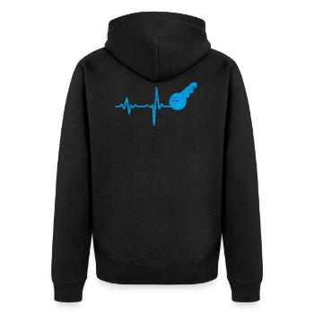 Geschenk Heartbeat Schlüsseldienst - Unisex Premium Bio Zip Hoodie - Schwarz - Hinten - Nico (187cm)