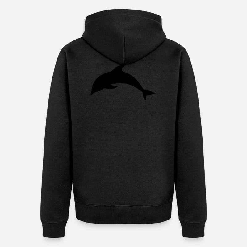 Delfin - Unisex Premium Bio Zip Hoodie - Schwarz