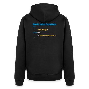 Les programmeurs, logiciels, informatique, développeur - Veste à capuche bio Premium Unisexe - noir - Dos - Nico (187cm)