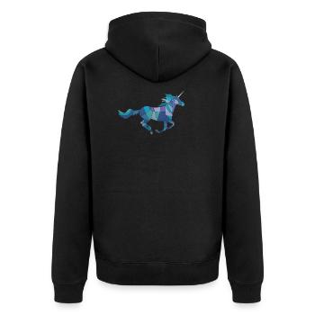 licorne glace bleu est à la recherche d'un nouveau propriétaire - Veste à capuche bio Premium Unisexe - noir - Dos - Nico (187cm)