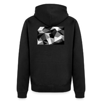 Polygon noir et blanc - Veste à capuche bio Premium Unisexe - noir - Dos - Nico (187cm)