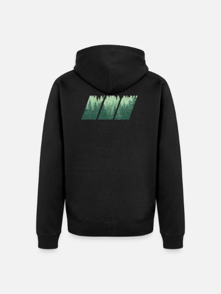 Wood - Unisex Premium Organic Zip Hoodie - black