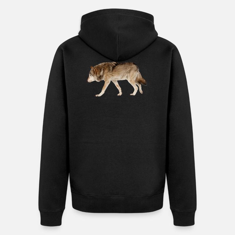 Wolf - Unisex Premium Bio Zip Hoodie - Schwarz