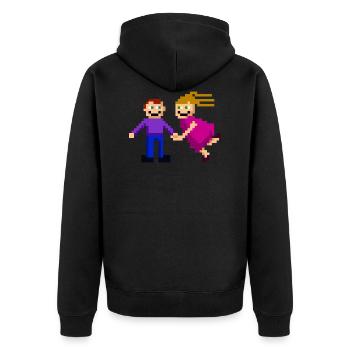couple love paare wedding verlobung hochzeit224 - Unisex Premium Bio Zip Hoodie - Schwarz - Hinten - Nico (187cm)