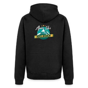 Après Ski Crew Adelboden - Geschenk - Unisex Premium Bio Zip Hoodie - Schwarz - Hinten - Nico (187cm)