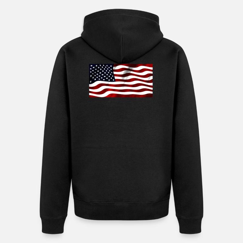 drapeau américain - Veste à capuche bio Premium Unisexe - noir