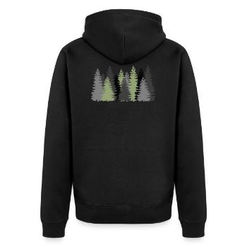 baum tree baumstamm wald forest woods168 - Unisex Premium Bio Zip Hoodie - Schwarz - Hinten - Nico (187cm)