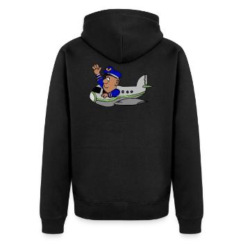 Avion avec pilote - Veste à capuche bio Premium Unisexe - noir - Dos - Nico (187cm)
