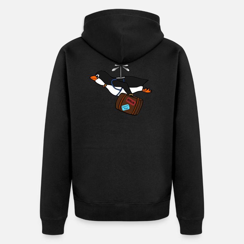 Ein süßer Piguin - Unisex Premium Bio Zip Hoodie - Schwarz