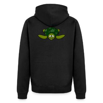 turtle - Unisex Premium Organic Zip Hoodie - black - Back - Nico (187cm)