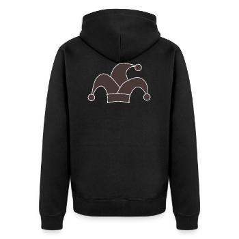 clown - Unisex Premium Bio Zip Hoodie - Schwarz - Hinten - Nico (187cm)