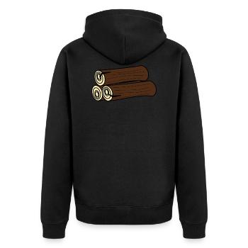 forest woods woodland wald tree baumstamm170 - Unisex Premium Bio Zip Hoodie - Schwarz - Hinten - Nico (187cm)