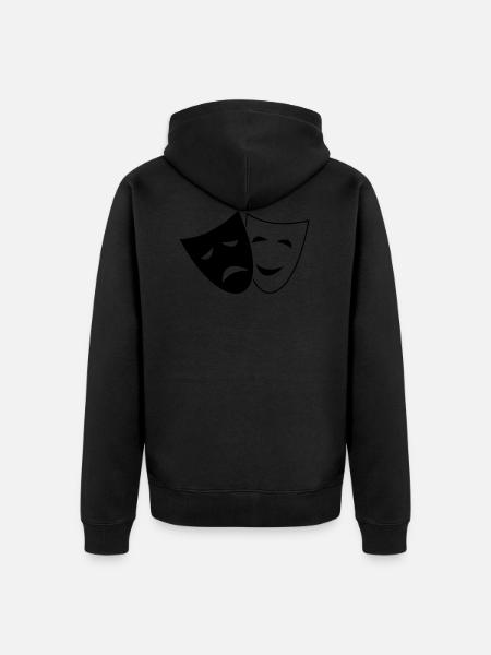 Comedy Theater Masken Idee Geschenk lustig traurig - Veste à capuche bio Premium Unisexe - noir