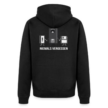 Tee-shirt des années 90 2018 - Motif rétro des années 90 - Veste à capuche bio Premium Unisexe - noir - Dos - Nico (187cm)