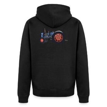 Traktor - Unisex Premium Bio Zip Hoodie - Schwarz - Hinten - Nico (187cm)