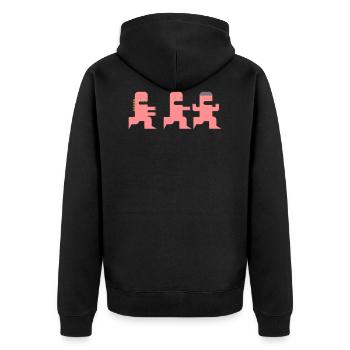 Cartoon Monster jagd Zombies Geschenk Apokalypse - Unisex Premium Bio Zip Hoodie - Schwarz - Hinten - Nico (187cm)