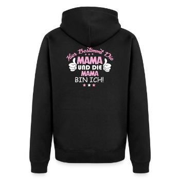 Muttertag Geschenk für Mama - Unisex Premium Bio Zip Hoodie - Schwarz - Hinten - Nico (187cm)