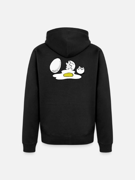 Eier,Ei,kaputt - Unisex Premium Bio Zip Hoodie - Schwarz
