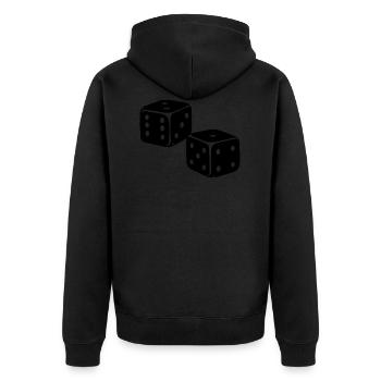 Würfel,spiel,spieler - Unisex Premium Bio Zip Hoodie - Schwarz - Hinten - Nico (187cm)