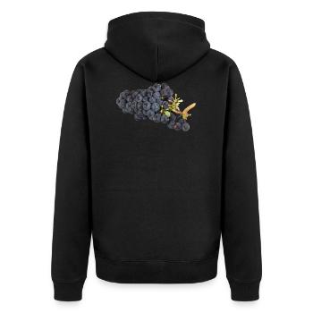 Leckere Weintrauben - Unisex Premium Bio Zip Hoodie - Schwarz - Hinten - Nico (187cm)
