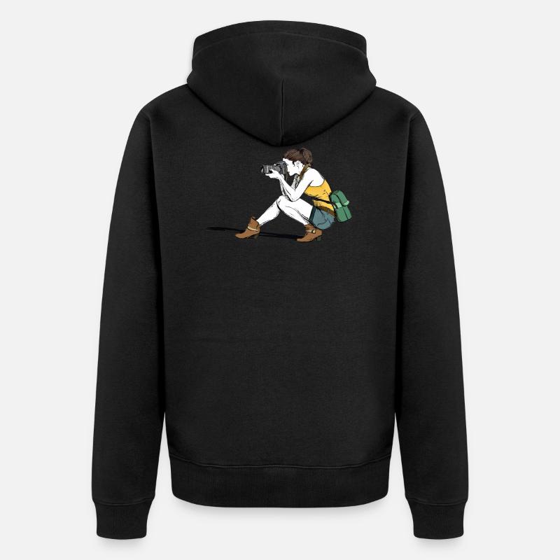 eine schöne Fotografin - Unisex Premium Bio Zip Hoodie - Schwarz