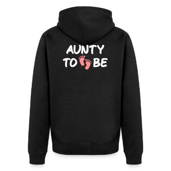 aunty être - tante expectative grossesse bébé - Veste à capuche bio Premium Unisexe - noir - Dos - Nico (187cm)