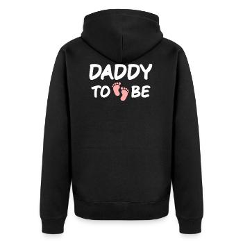 Papa Père - cadeaux futurs pères enceintes - Veste à capuche bio Premium Unisexe - noir - Dos - Nico (187cm)