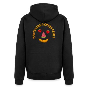 Like A Crazy Fruit - Unisex Premium Organic Zip Hoodie - black - Back - Nico (187cm)