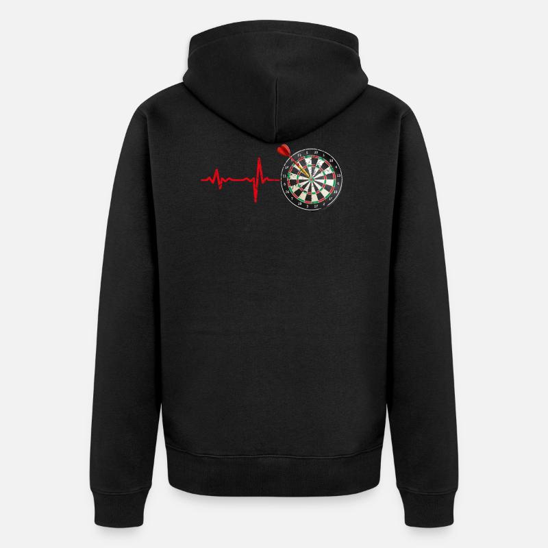 Cadeaux Heartbeat fléchettes - Veste à capuche bio Premium Unisexe - noir