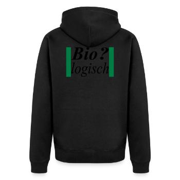 biologisch / Alles Bio - Unisex Premium Bio Zip Hoodie - Schwarz - Hinten - Nico (187cm)