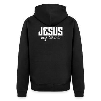 Jésus - Veste à capuche bio Premium Unisexe - noir - Dos - Nico (187cm)