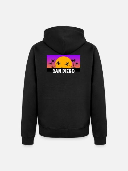 San Diego Shirt ! - Unisex Premium Bio Zip Hoodie - Schwarz