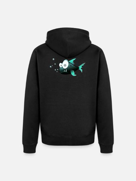 Fisch - Unisex Premium Organic Zip Hoodie - black