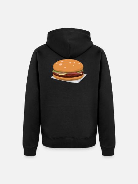 Leckerer Hamburger - Unisex Premium Organic Zip Hoodie - black