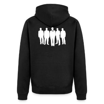 Männer Gruppe - Unisex Premium Bio Zip Hoodie - Schwarz - Hinten - Nico (187cm)