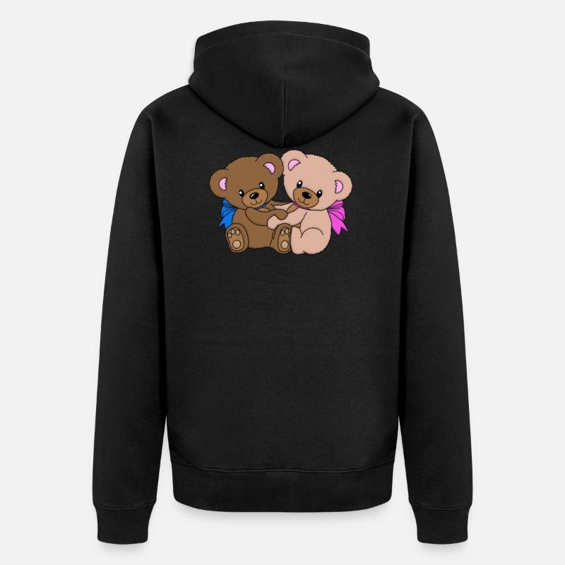 doux oursons - Veste à capuche bio Premium Unisexe - noir