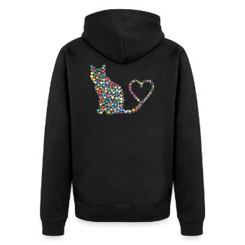 coeurs herzchen I coeur vous aime Je te aime U23 - Veste à capuche bio Premium Unisexe - noir - Dos - Nico (187cm)