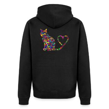 coeurs herzchen I coeur vous aime Je te aime U24 - Veste à capuche bio Premium Unisexe - noir - Dos - Nico (187cm)