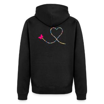 coeurs herzchen I coeur vous aime Je te aime U19 - Veste à capuche bio Premium Unisexe - noir - Dos - Nico (187cm)