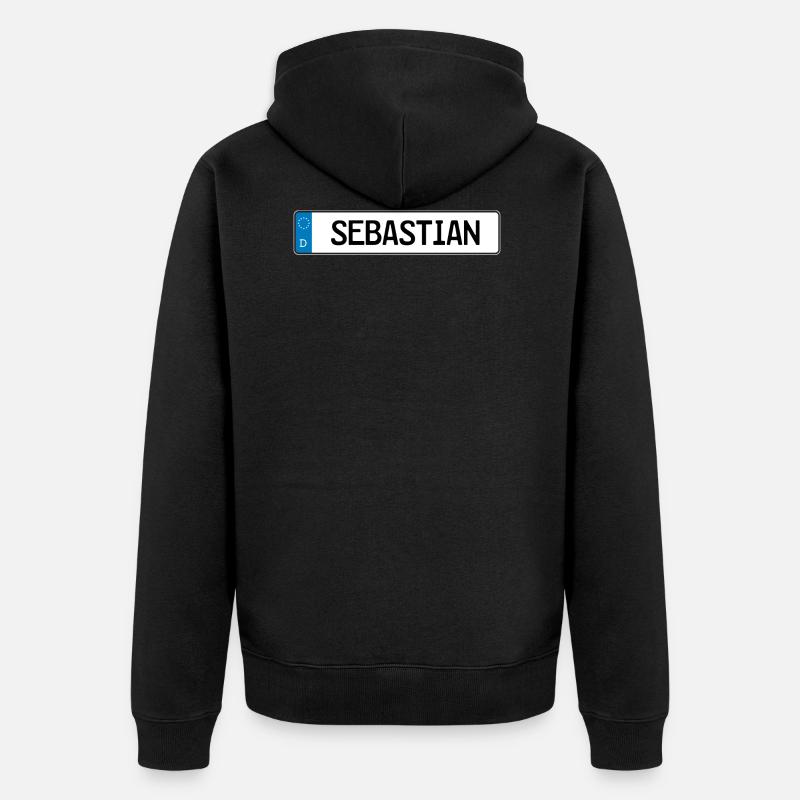 Sebastian Étiquette cadeau - Veste à capuche bio Premium Unisexe - noir