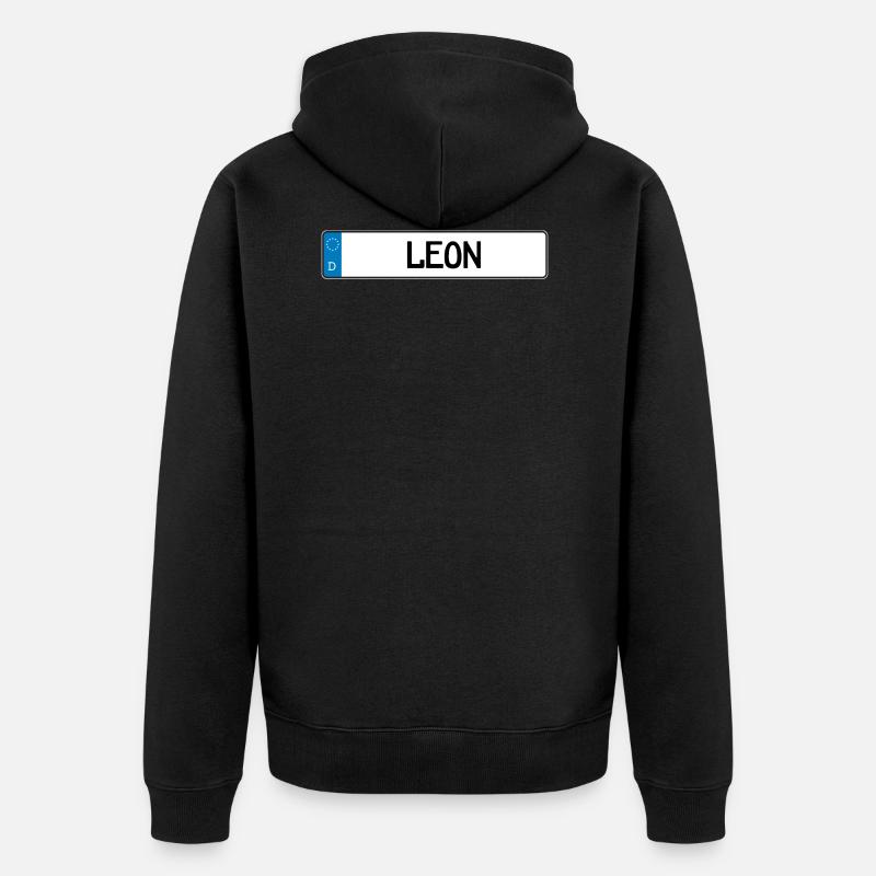 Leon cadeau plaque - Veste à capuche bio Premium Unisexe - noir