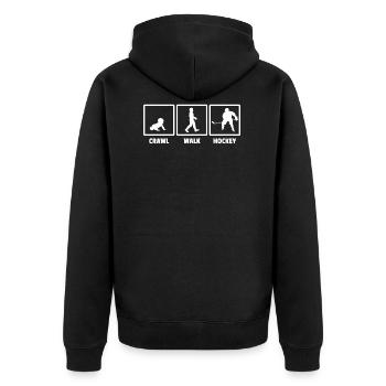 Evolution Hockey Hockey Player Ice Hockey Gift - Unisex Premium Organic Zip Hoodie - black - Back - Nico (187cm)