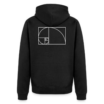 Fibonacci spiral math gift idea nerd - Unisex Premium Organic Zip Hoodie - black - Back - Nico (187cm)