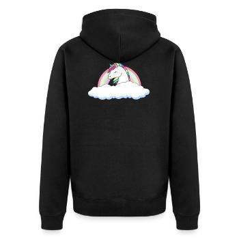 Licorne au-dessus des nuages - Veste à capuche bio Premium Unisexe - noir - Dos - Nico (187cm)