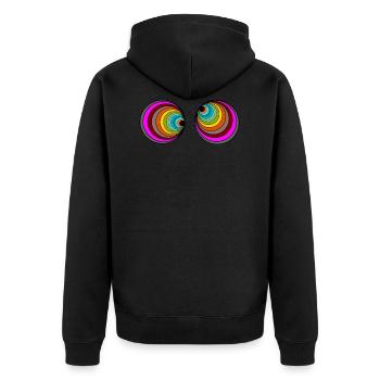 drugs eyes - Unisex Premium Organic Zip Hoodie - black - Back - Nico (187cm)
