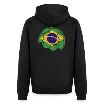 Brésil Ballon de football de football - Veste à capuche bio Premium Unisexe - noir - Dos - Nico (187cm)