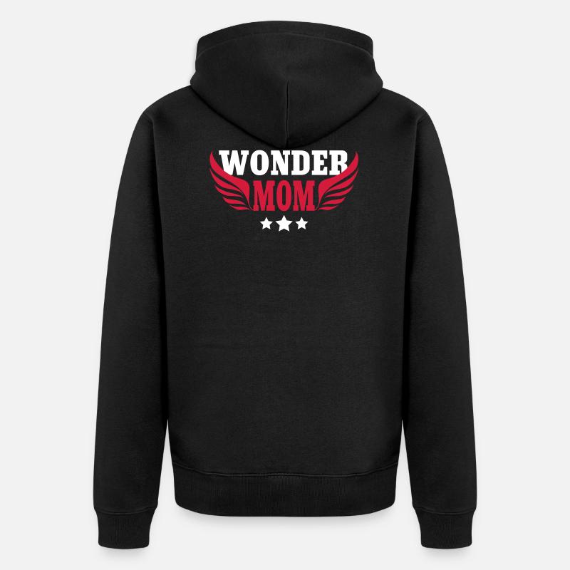 Wonder mom - mère - Veste à capuche bio Premium Unisexe - noir