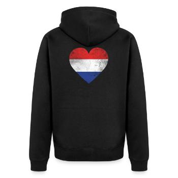 drapeau cadeau Pays-Bas drapeau néerlandais - Veste à capuche bio Premium Unisexe - noir - Dos - Nico (187cm)