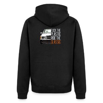 ftp style retro car classic silhoeutte - Unisex Premium Organic Zip Hoodie - black - Back - Nico (187cm)